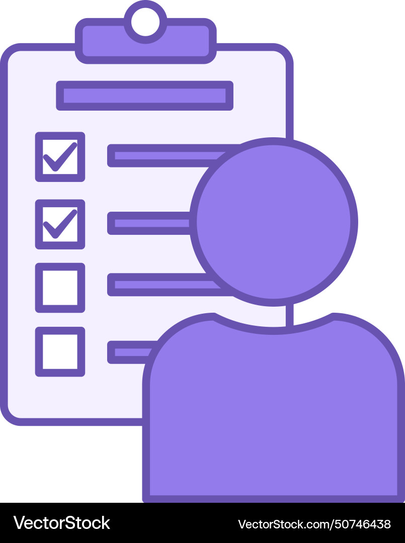 Colored task icon of employee and list Vector Image