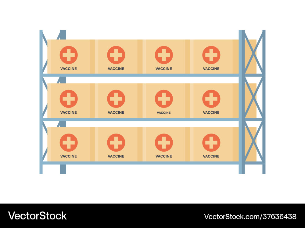 Coronavirus Impfstoff Lagerregallager Coronavirus Impfstoff Lagerregallager vektorbild