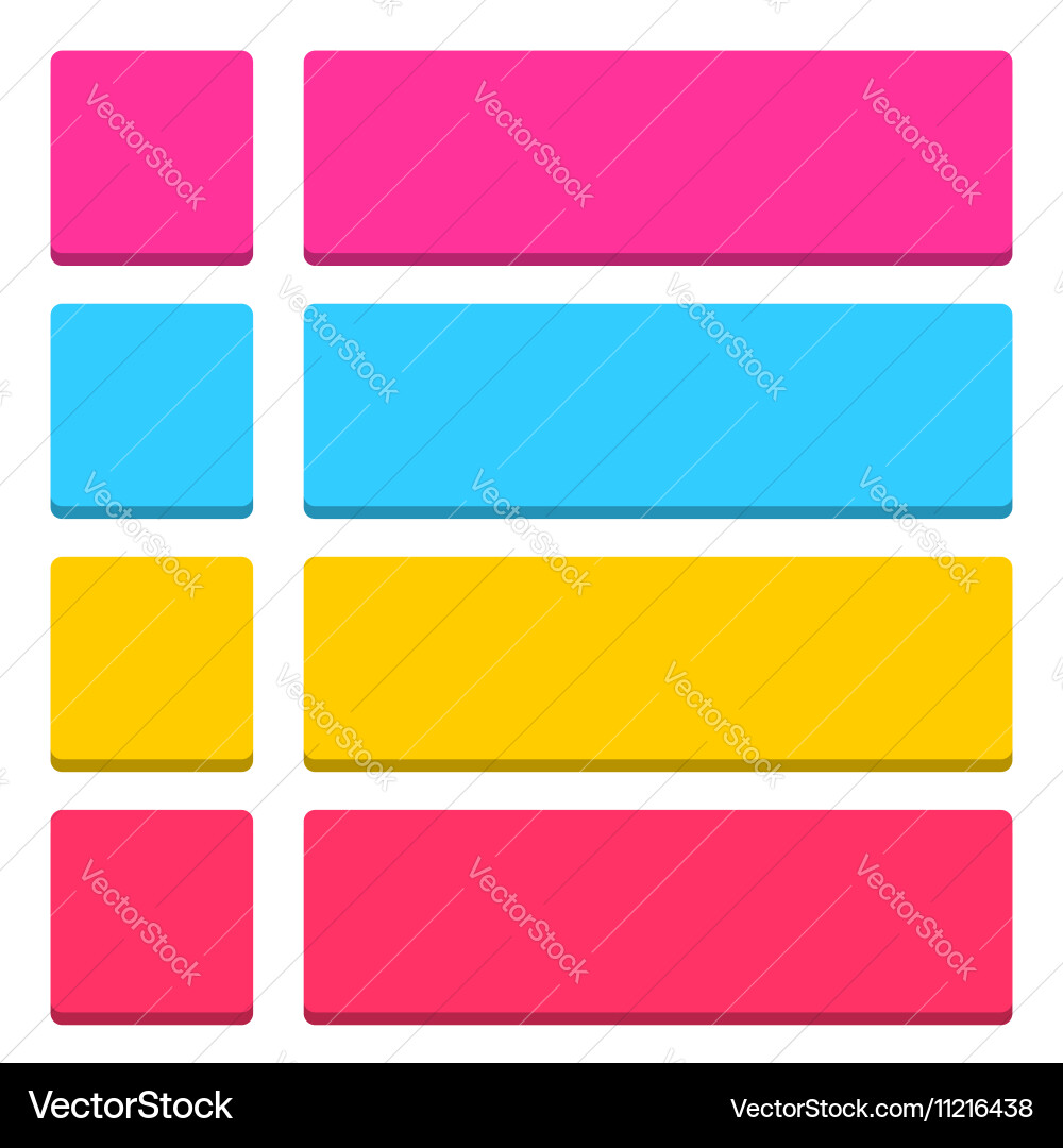 Flat blank icon empty internet color button Vector Image