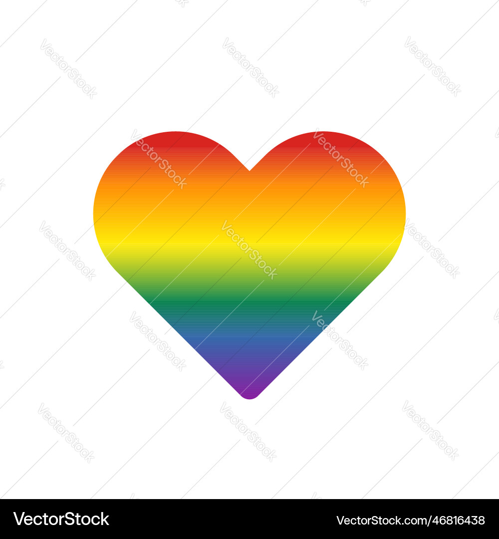 Heart shape with pride flag abstract gradient vector image