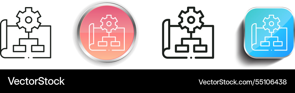 Implement icon thin linear regular and button vector image