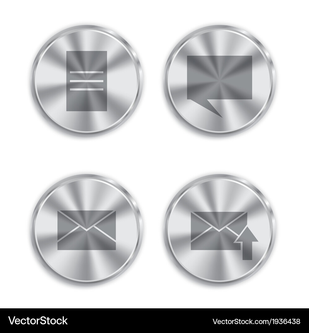 Metal button with circular processing Vector Image
