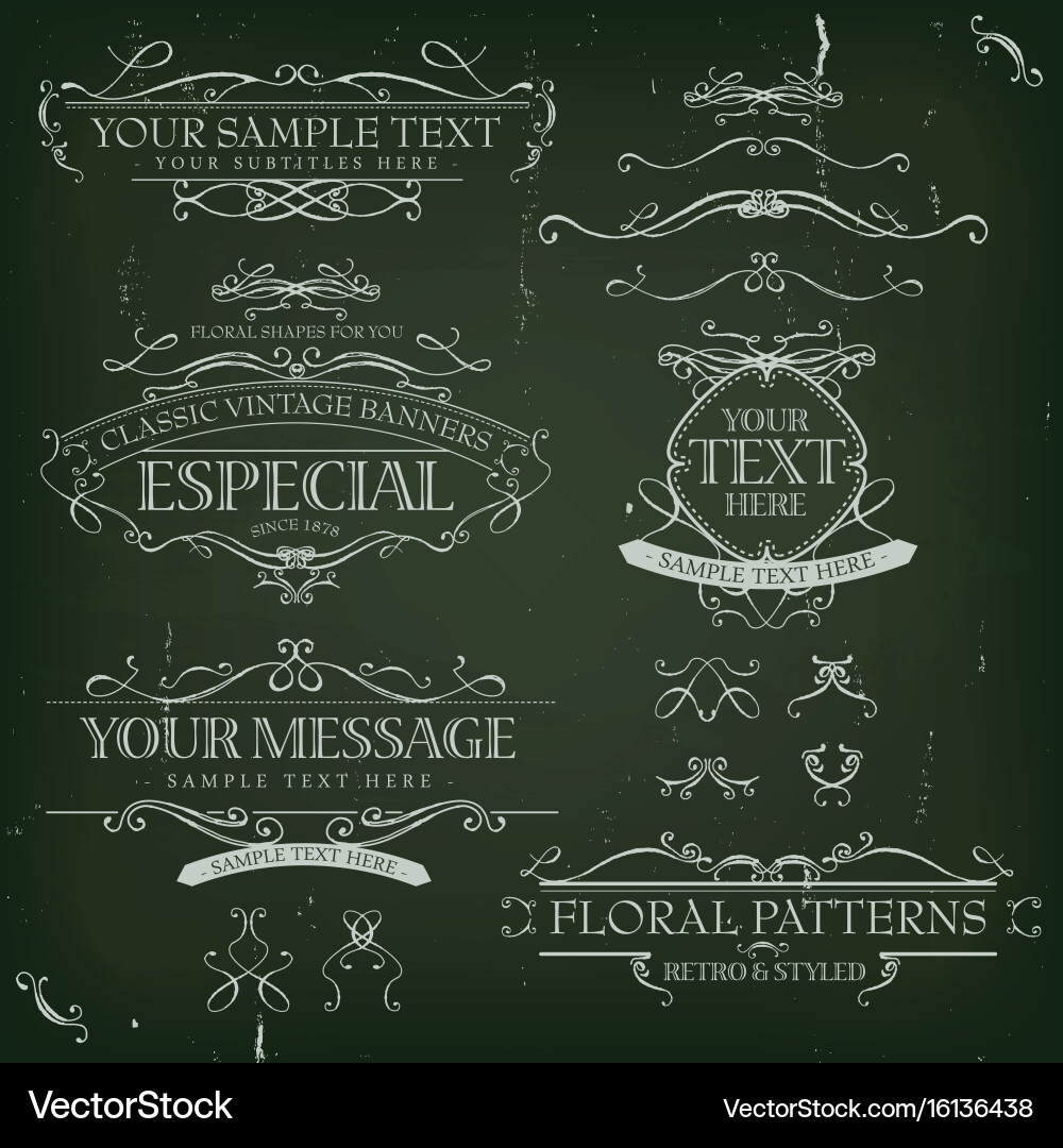 Retro Chalkboard Labels & Frames Vector Image