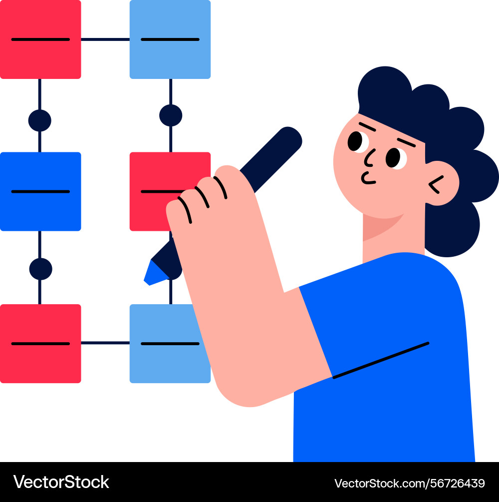 A flat style showing character doing vector image