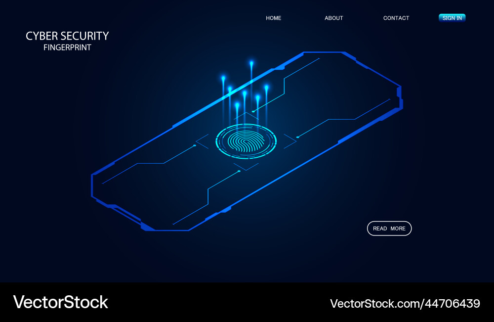 Abstract template cyber security fingerprint Abstract template cyber security fingerprint vector image