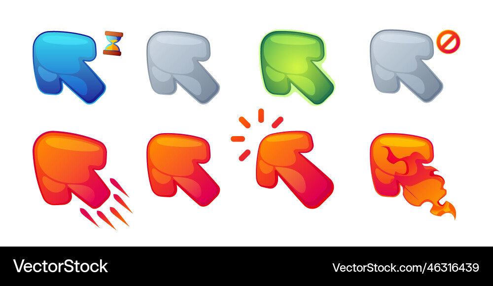 Cartoon Click Cursor Arrow Pointer vector image