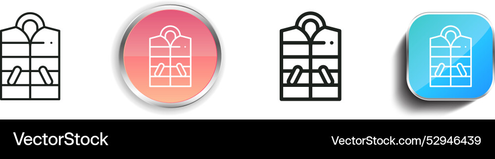 Coat icon thin linear regular and button style vector image