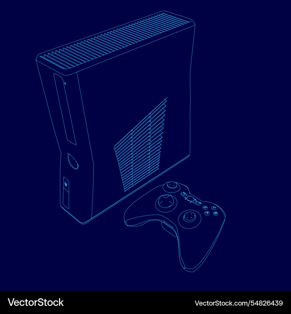 Contour gamepad and game console isolated Contour gamepad and game console isolated vector image