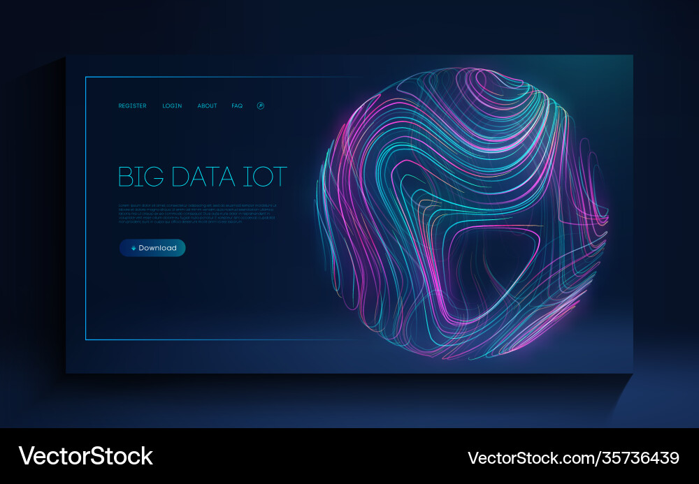 Data & IoT Network Abstract Vector Image