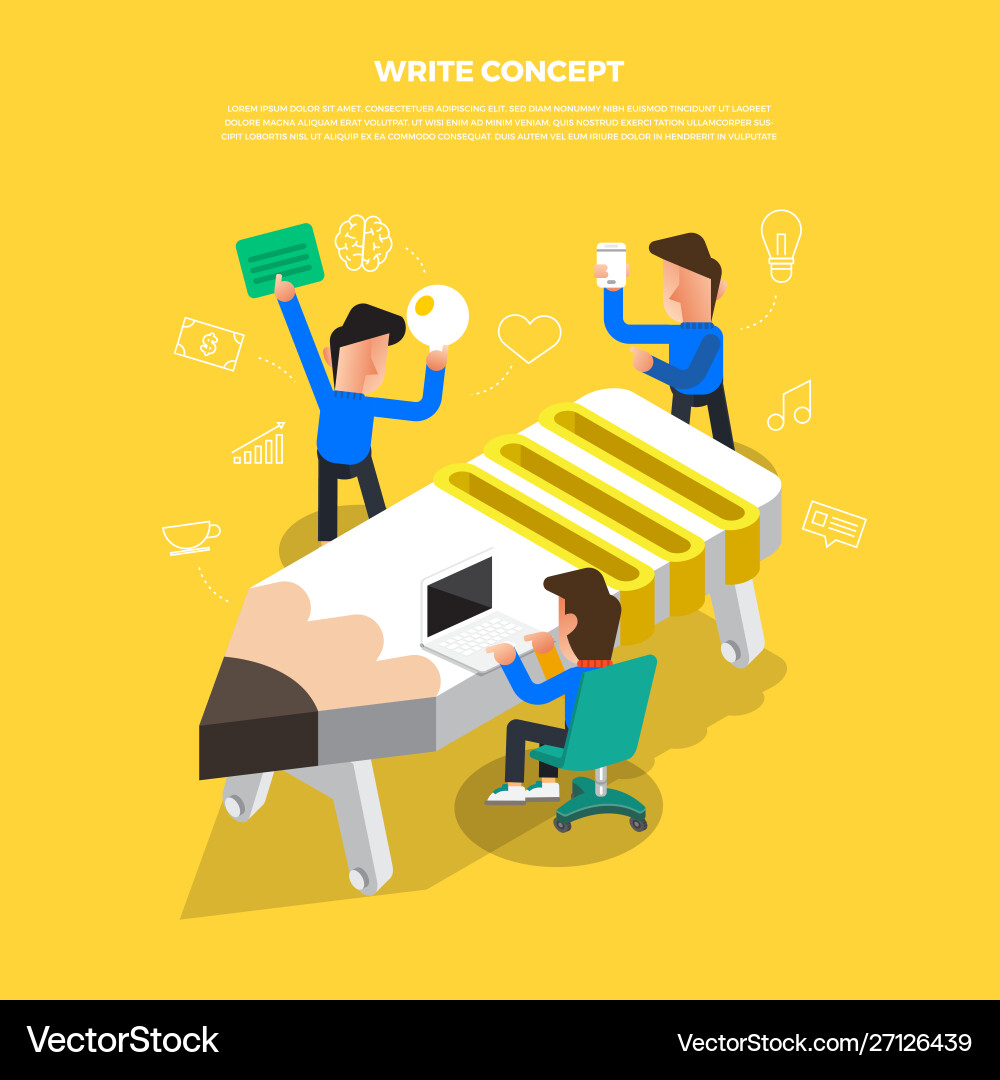 Flat design concept brainstorm working on desktop Flat design concept brainstorm working on desktop vector image