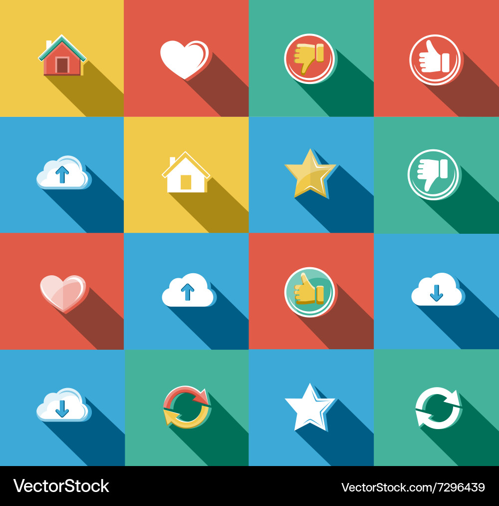 Internet and web flat icons set Vector Image