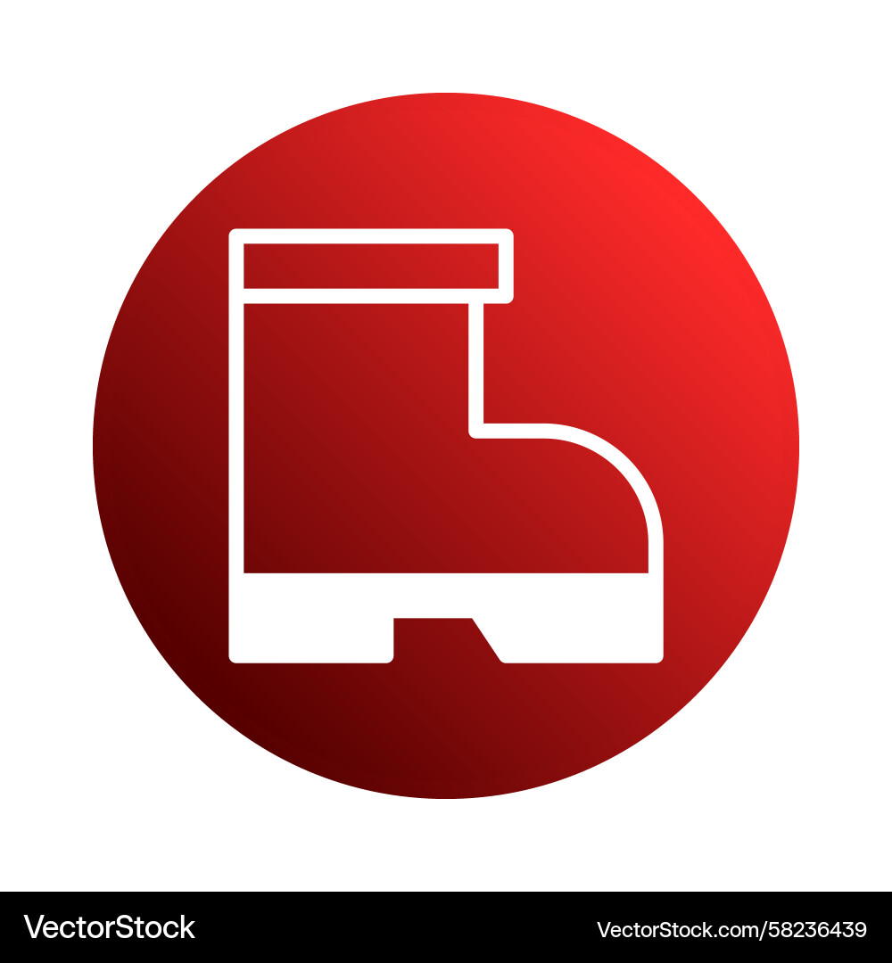 Red Boot Symbol in Circle Vector Image