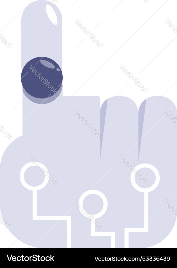 Robot hand touching digital button with fingertip Robot hand touching digital button with fingertip vector image