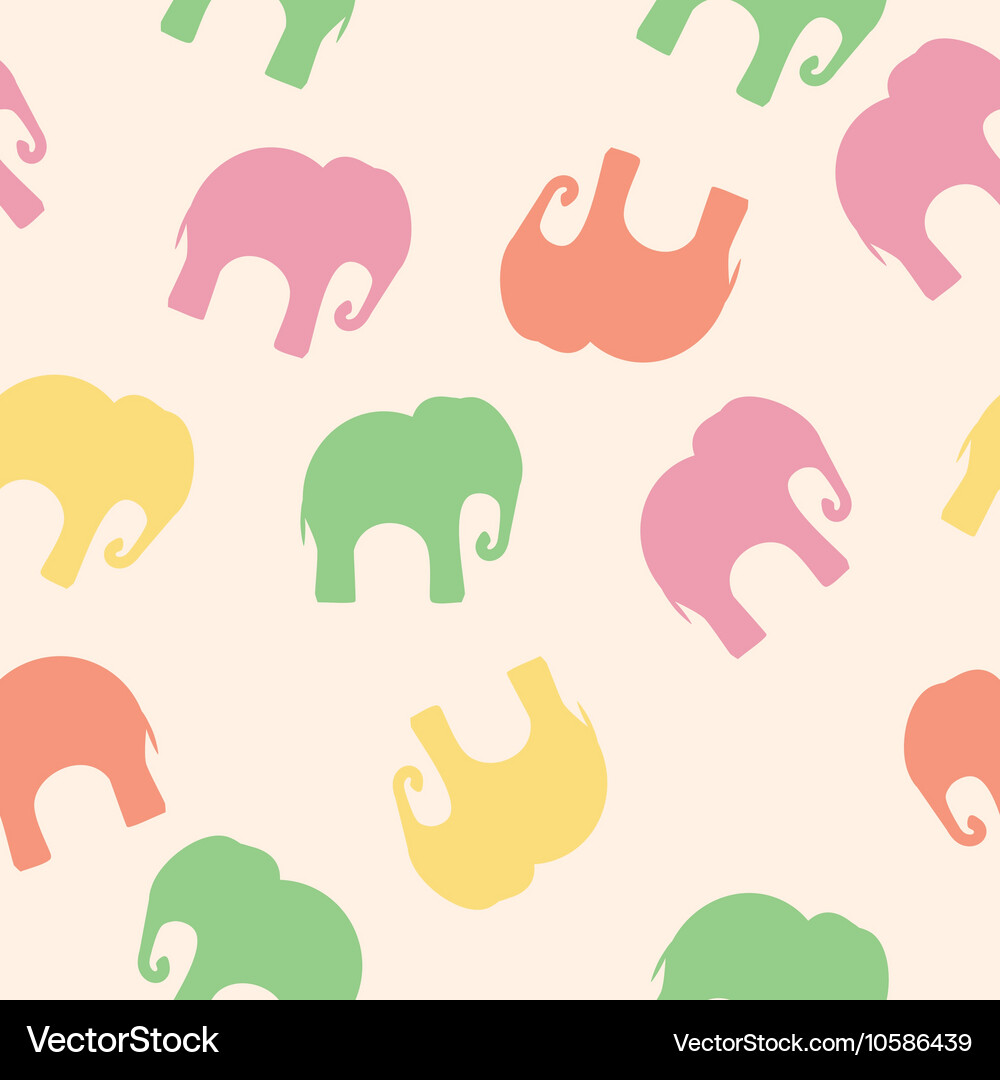 Seamless pattern with colorful elephants Vector Image