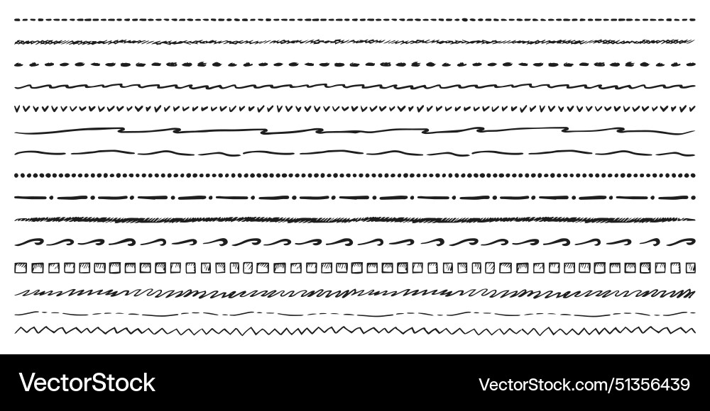 Set of isolated lines or border curve Vector Image