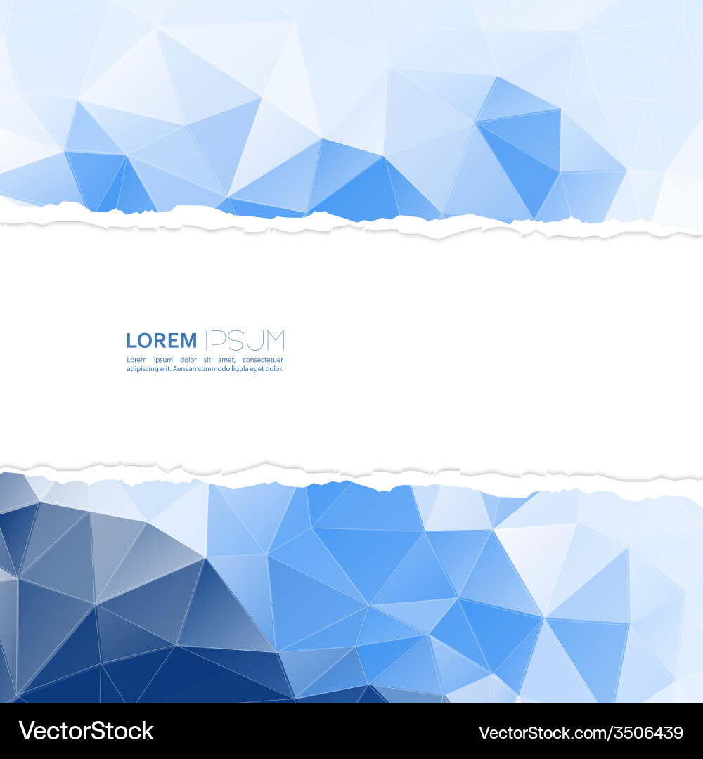 Torn paper with triangles and polygon mesh Vector Image