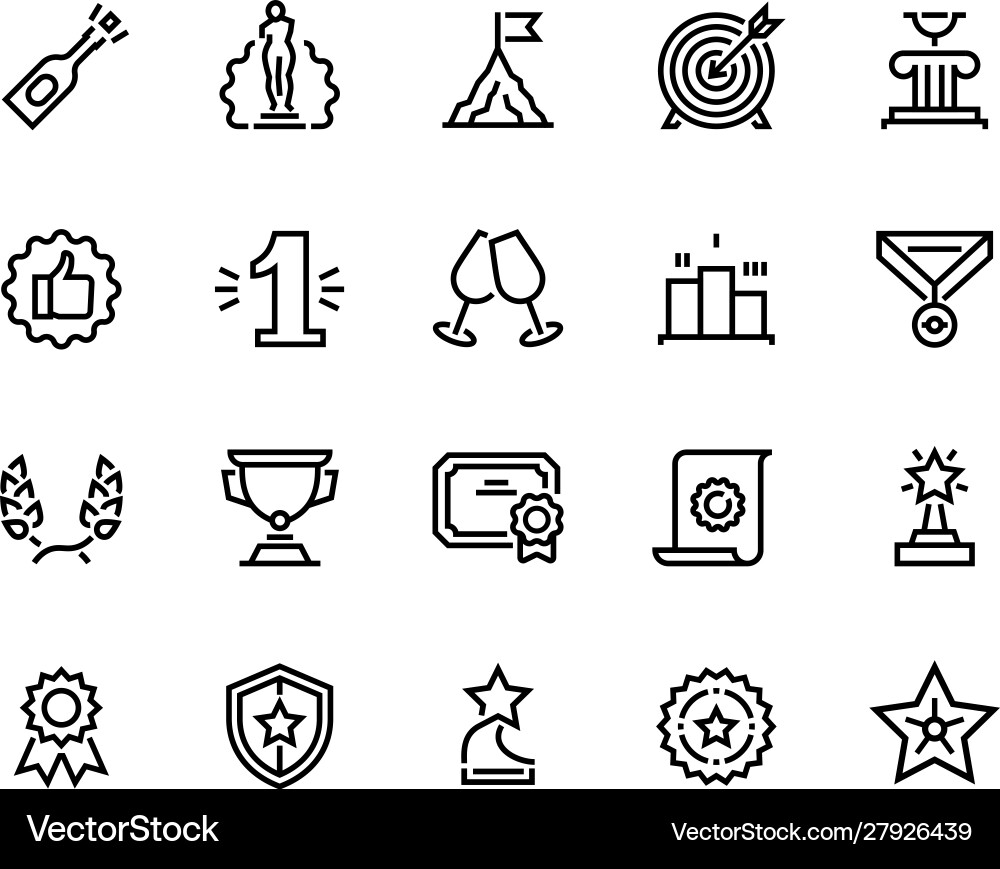 Trophy line icon quality certificate and badge Vector Image