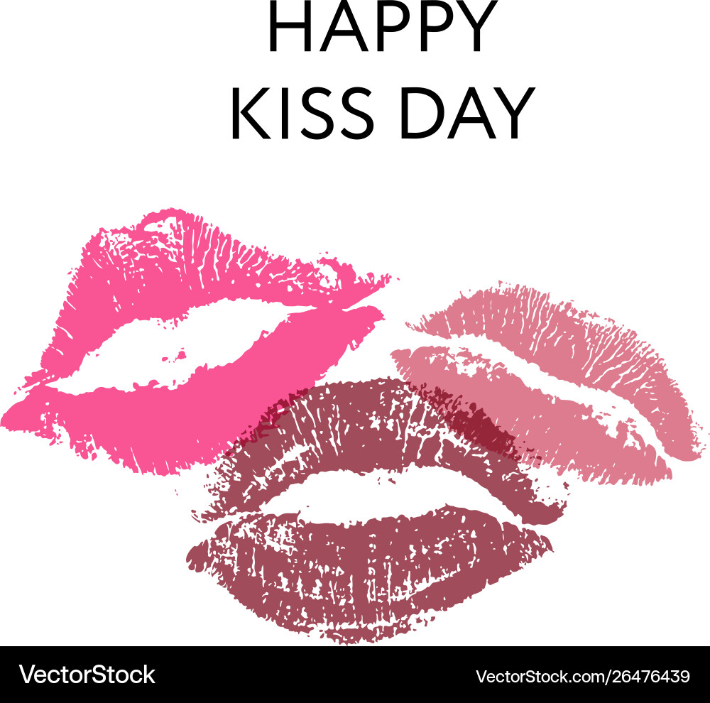 Welt Kuss Tag Phrase Schreiben Kalligraphie Lippen Welt Kuss Tag Phrase Schreiben Kalligraphie Lippen vektorbild
