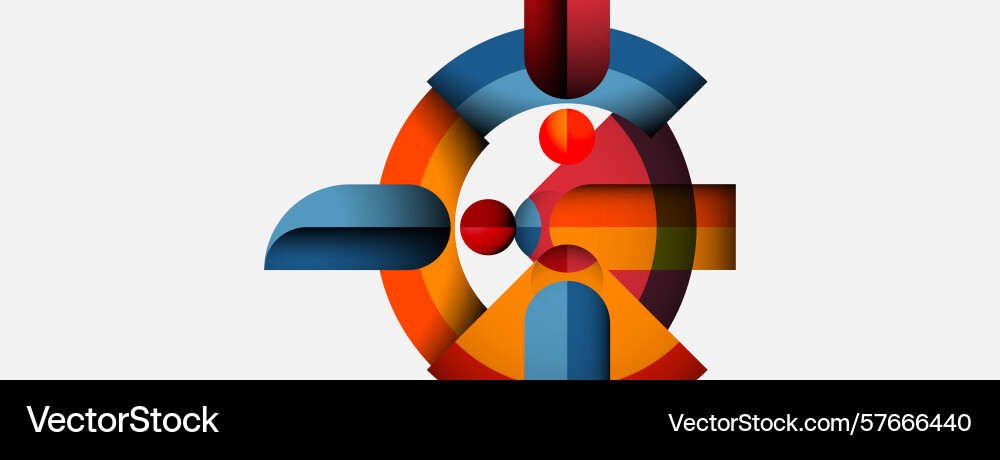 Abstract geometric shapes overlap creating Vector Image
