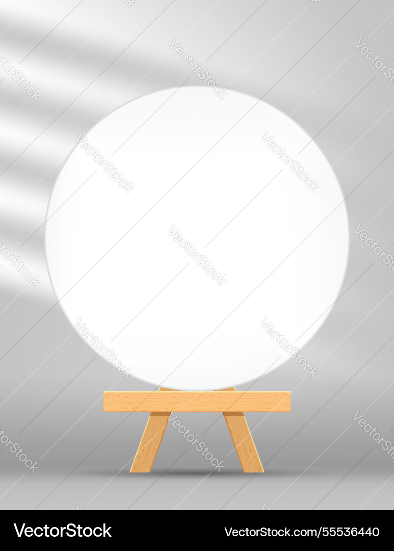 Canvas frame artistic circle with easel for art Vector Image