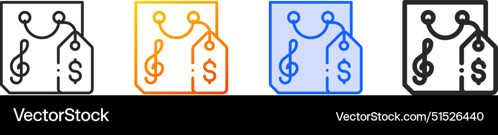 Commerce and shopping iconthin linear gradient Commerce and shopping iconthin linear gradient vector image