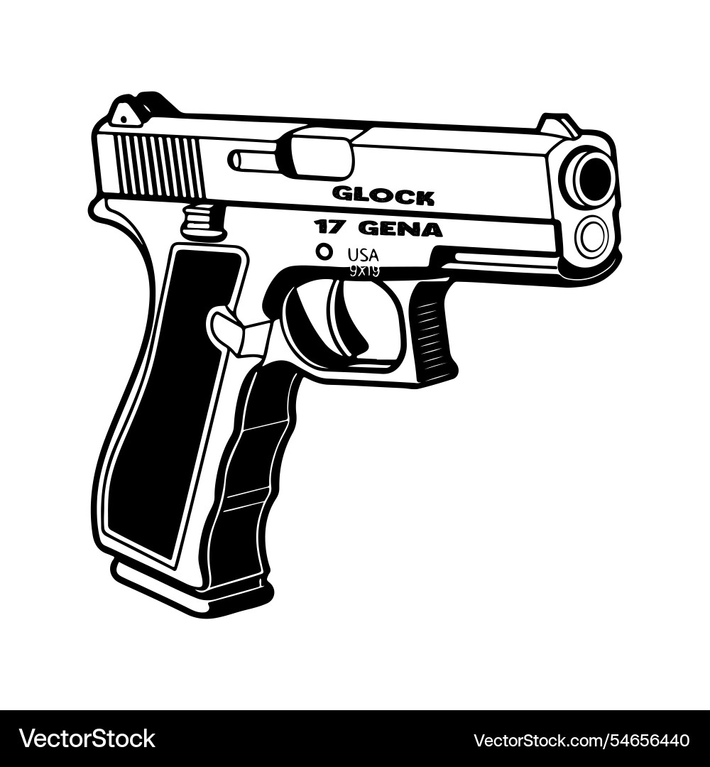Compact submachine gun mp5-style weapon Vector Image