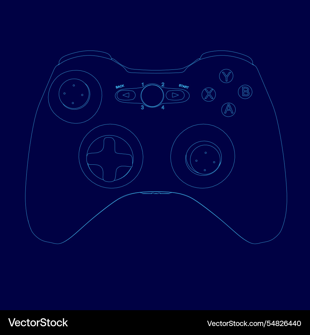 Contour gamepad game controller or joystick icon Contour gamepad game controller or joystick icon vector image