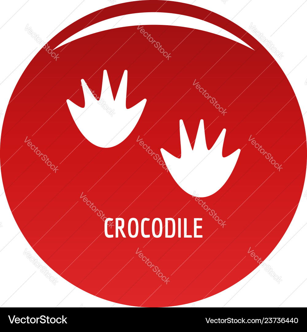 Crocodile step icon red Royalty Free Vector Image