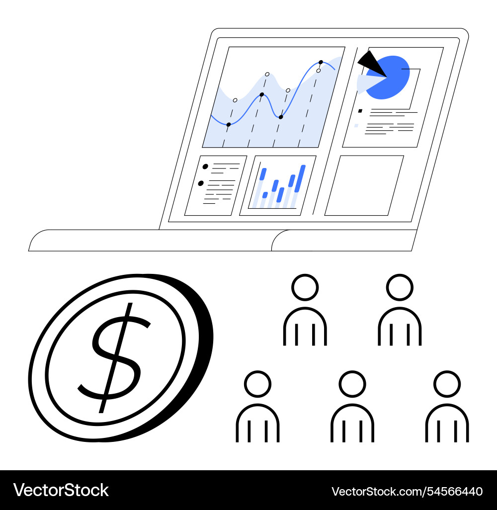 Digital financial analytics with user demographics Vector Image