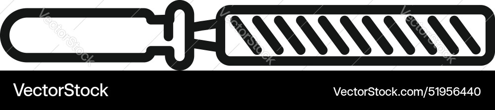 Line icon of a rasp file with handle being held Line icon of a rasp file with handle being held vector image