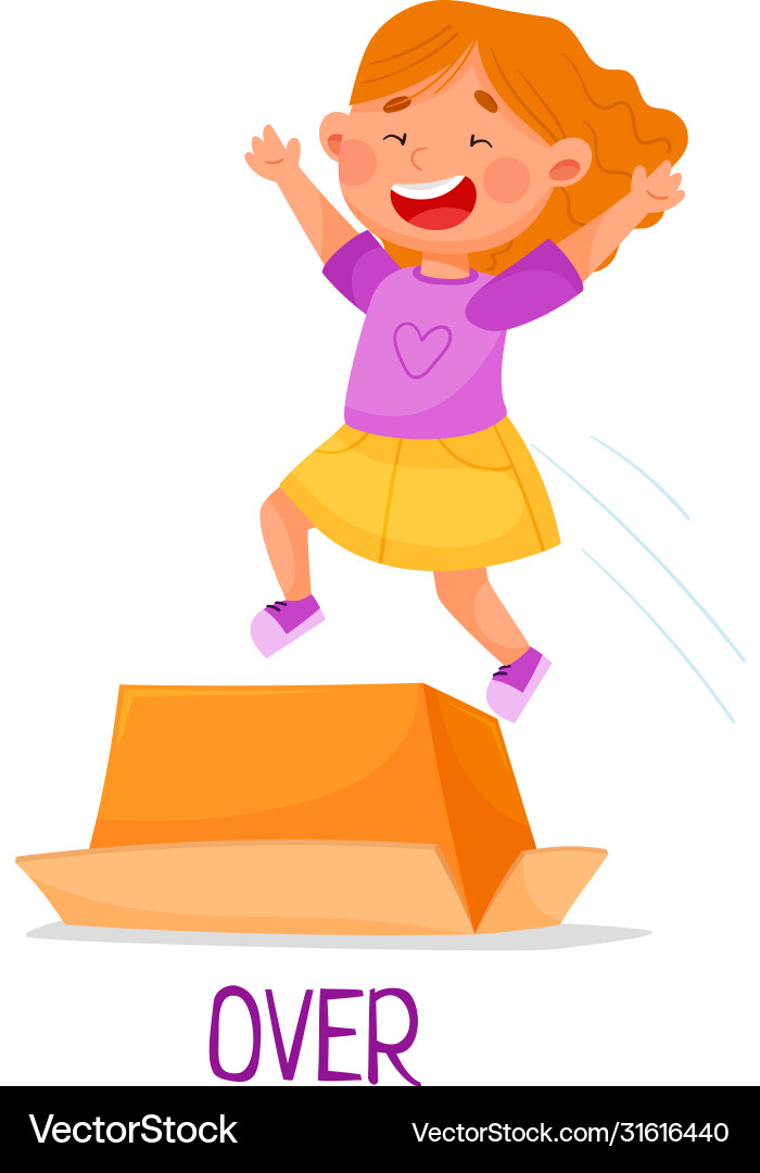 Little red haired girl jumping with joy over Little red haired girl jumping with joy over vector image
