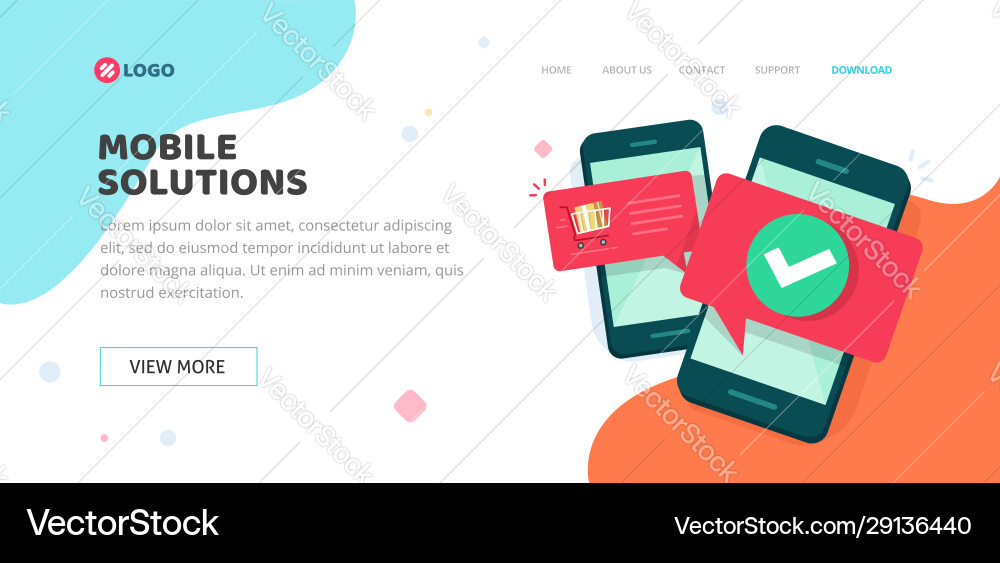 Mobile App Development Website Template Vector Image