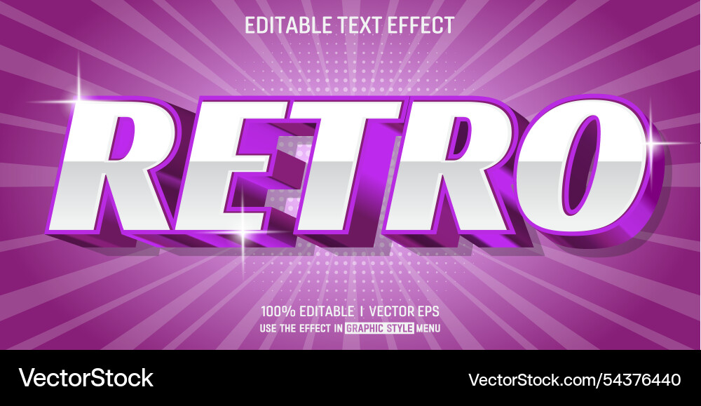 Retro 3d text effect with modern style design Retro 3d text effect with modern style design vector image