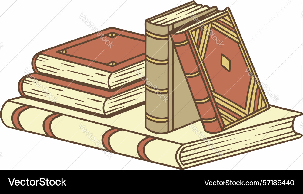 Stack of books with open book knowledge vector image