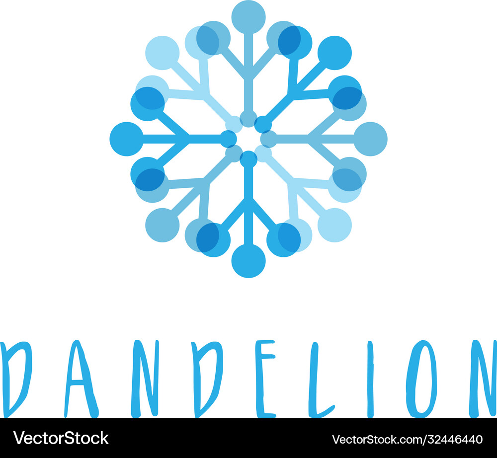 Template concept flat logo icon dandelion – Royalty-Free  display picture 2