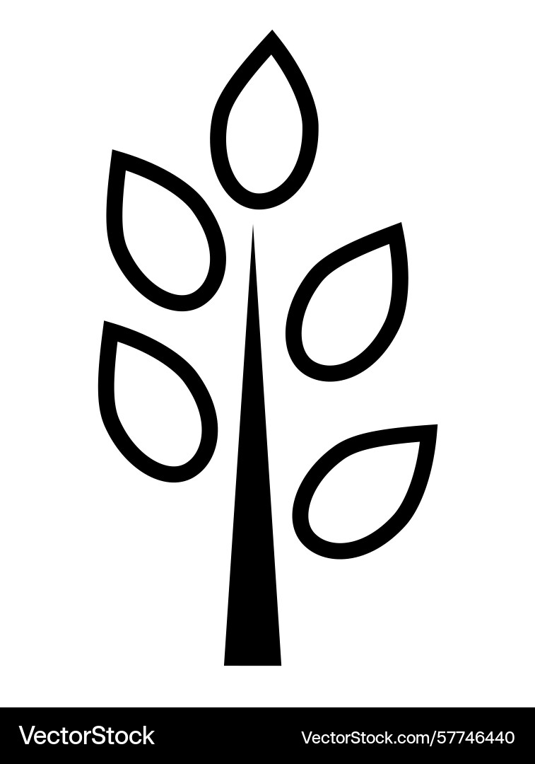 Tree icon on transparent background flat line Tree icon on transparent background flat line vector image