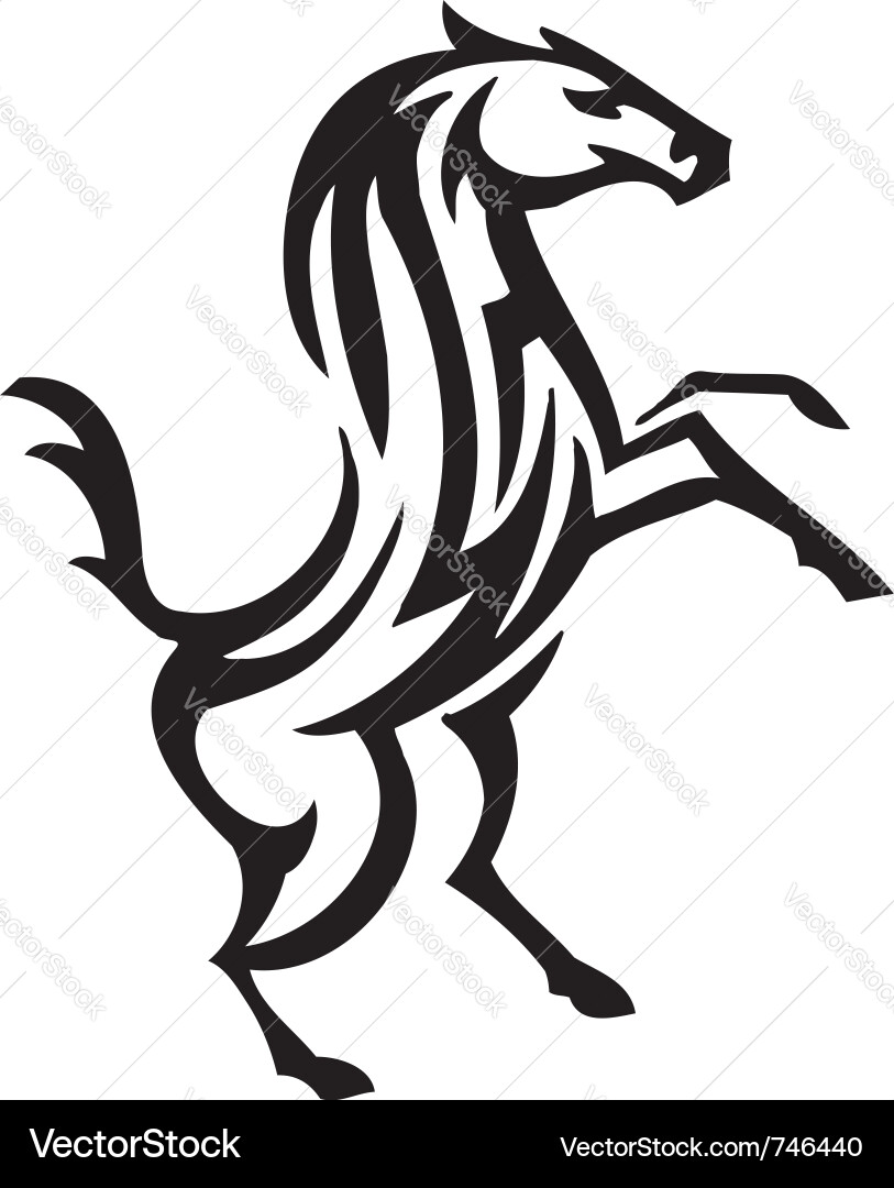 Tribal Horse Silhouette vector image