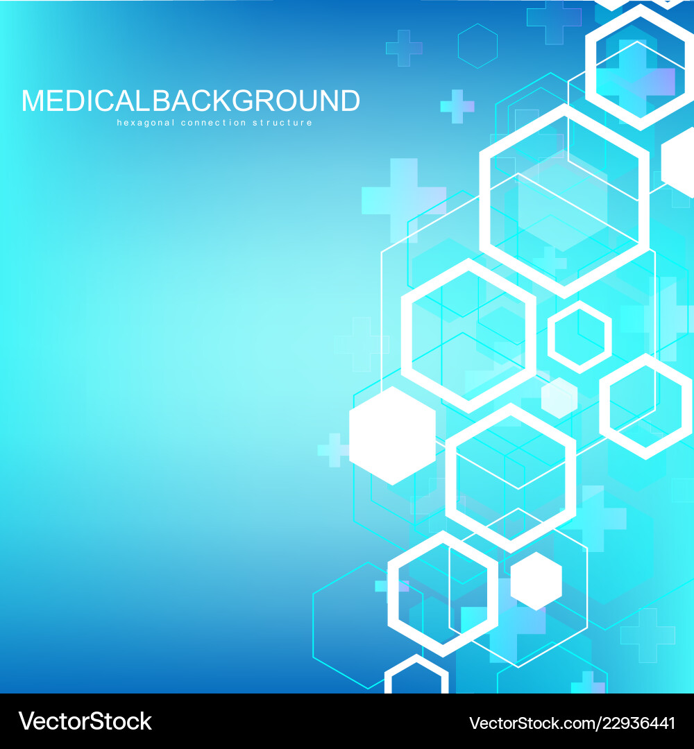 Abstract hexagonal background with waves vector image