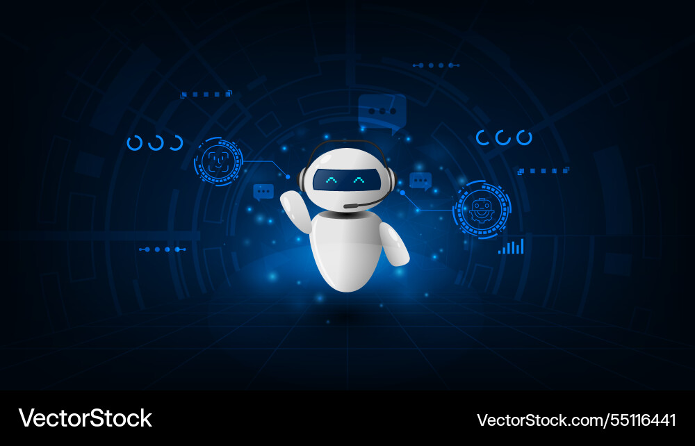Artificial intelligence chat bot abstract digital Artificial intelligence chat bot abstract digital vector image