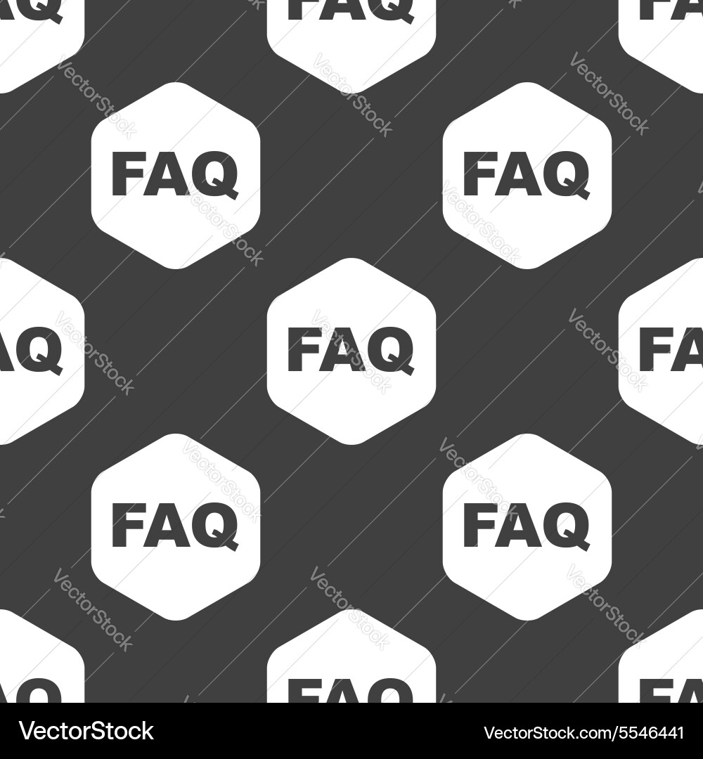 Black hexagon faq pattern Vector Image