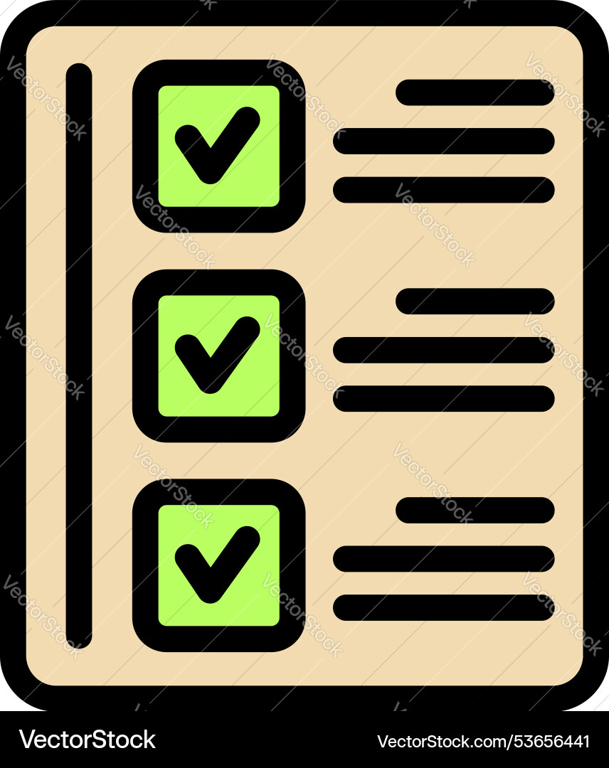 Checklist with approved checkmarks for task Checklist with approved checkmarks for task vector image
