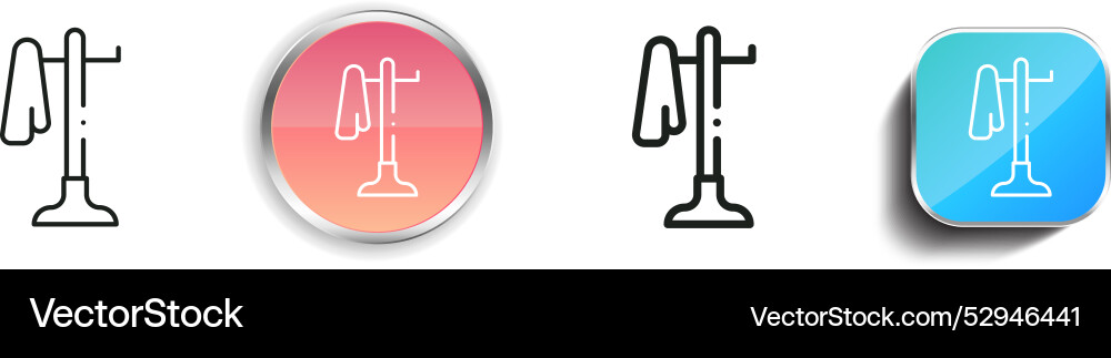 Coat hanger icon thin linear regular and button Coat hanger icon thin linear regular and button Vector Image