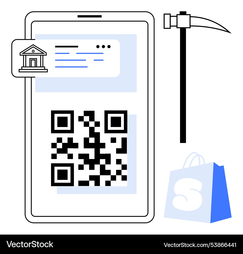 Digital payment transaction with qr code Digital payment transaction with qr code Vector Image