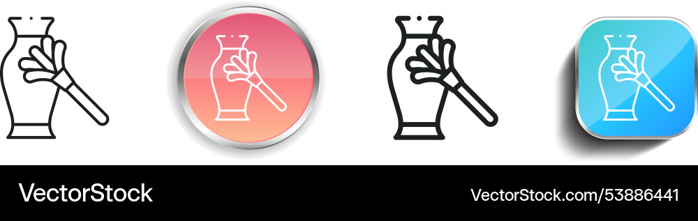 Feather duster icon thin linear regular vector image