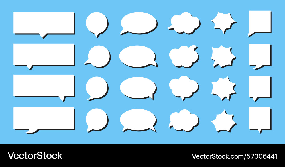 Message comments white chat box collection Message comments white chat box collection Vector Image