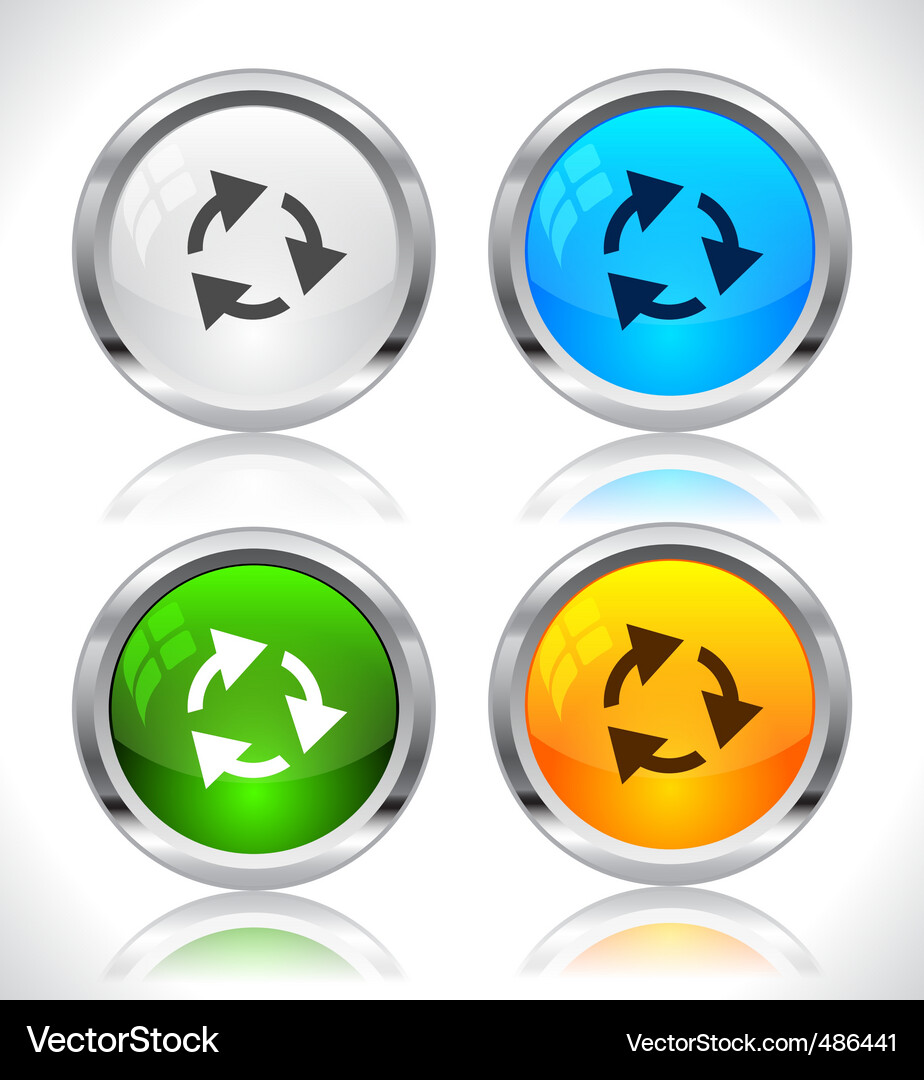 Metal web buttons Vector Image