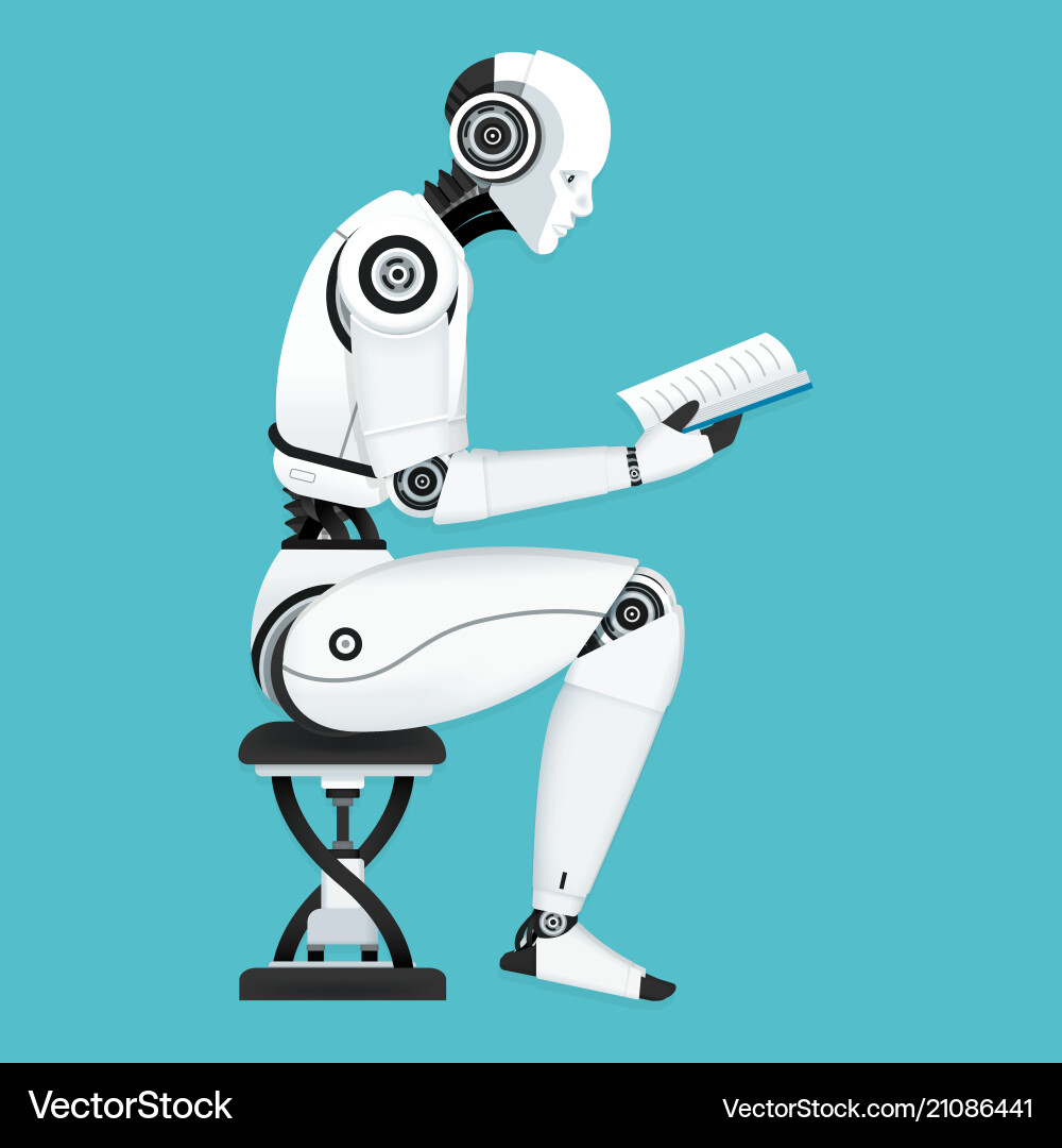 Robot Learning & AI vector image