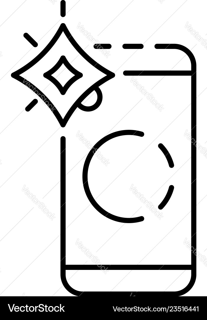 Smartphone Flash-Symbol Umriss Stil Smartphone Flash-Symbol Umriss Stil vektorbild