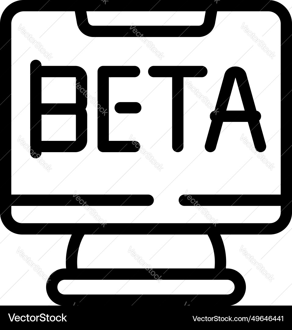 Software beta version icon outline Vector Image