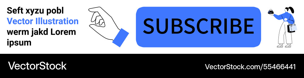 Subscribe button interface with hand icon and user Subscribe button interface with hand icon and user vector image